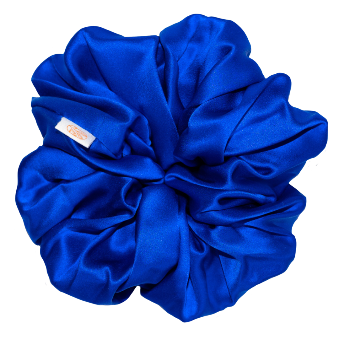 Cobalt Me Crazy Silk Scrunchie for Curly Hair – Curlfriend Collective