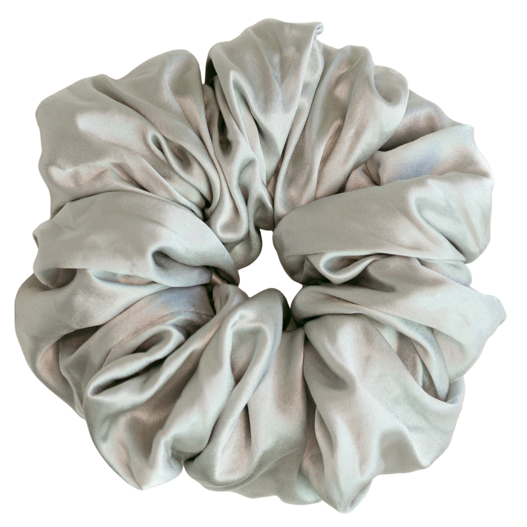 Luna Silver Silk Scrunchie For Curly Hair – Curlfriend Collective